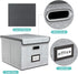 Upgrade Portable File Organizer Box with Lids, Huolewa Collapsible Linen Hanging Filing Storage Boxes with Plastic Slide, Decorative Home/Office Filling System for File and Folders Storage (Gray)