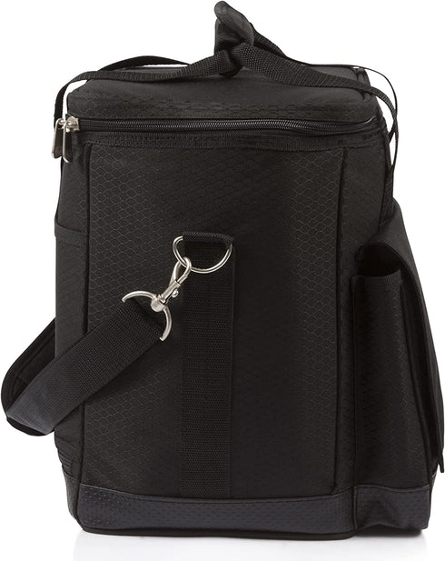 LEGACY - a Picnic Time Brand Cellar Insulated Six Bottle Wine Tote, Black,12.5 x 11 x 13 Inches
