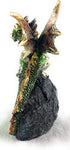 Aint It Nice Dragon Rock Faux Geode Cavern Sparkling Medieval Collectible Fantasy Figurine Statue Décor, 4 X 3 X 1.5 inches (Green)
