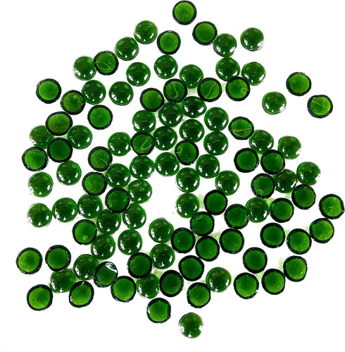 Rastogi Handicrafts Tiny Centerpieces, Glass Gems for Vase Fillers,Wedding Decoration Pebbles One Side Flat Small 100 pcs (Green) 12 mm