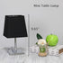 Simple Designs LT2062-BLK Mini Chrome Squared Empire Fabric Shade Table Lamp, Black