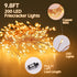 Fairy Lights Plug in, 10Feet 200 Led Copper Wire Firecracker Firefly Lights Waterproof Cluster Starry String Lights for Ceiling Bedroom Wreath Window Wedding Christmas Tree Decoration, Warm White