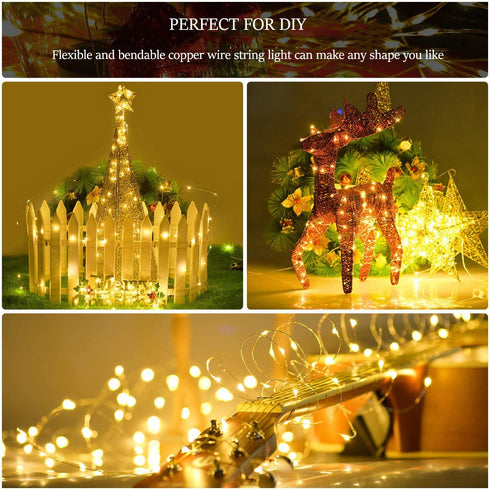 Solar Christmas Lights Outdoor Waterproof ,2 Pack Solar String Lights 72 Ft 8 Modes 200 LED Fairy Solar Lights for Party Wedding Patio Garden Christmas Xmas Tree Decor (Warm White)