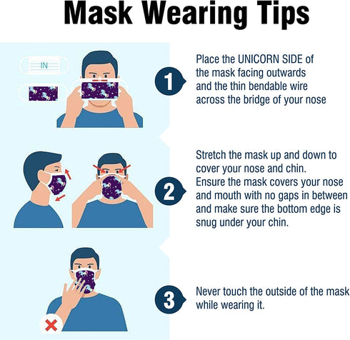WeCare Disposable Face Masks For Kids, 50 Printed Masks, Individually Wrapped