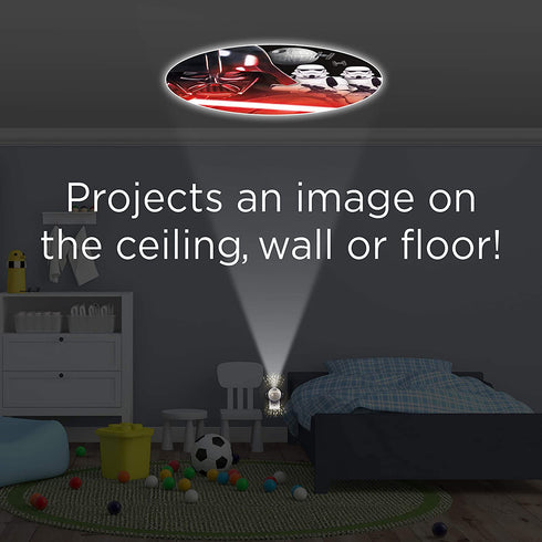 Projectables Star Wars LED Night Light Projector, Dusk-to-Dawn Sensor, Plug-in, Collector™s Edition, Darth Vader and Stormtroopers on Ceiling, Wall, or Floor, Ideal for Bedroom, Kid's Room, 43058