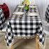 AMZLOKAE Checkered Tablecloth Rectangle 54''x80'' Black and White Buffalo Plaid Tablecloth Tassel Tablecloth Gingham Tablecloth for Kitchen Dining Anti-Fading Cotton Table Cover Christmas Decor