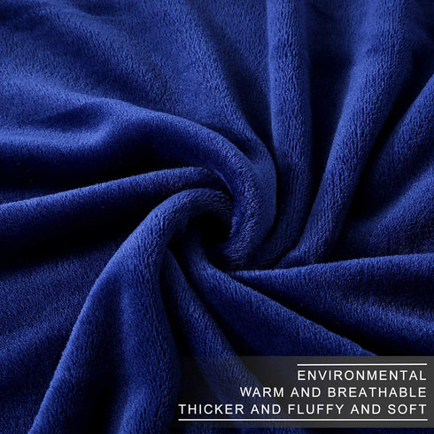 Polar Fleece Throw Blankets Travel Size for The Bed Extra Soft Brush Fabric Super Warm Sofa Throw Blanket 50" x 61"(Royal Blue Travel)