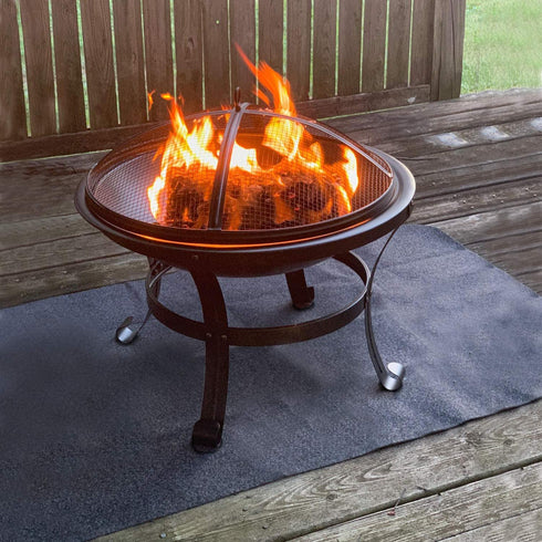 Fire Pit Mat”Stove fire mat?Retardant | Heat Resistant?Ember Mat and Grill mat?Absorbent Material? Protect Your Deck, Terrace, Lawn or Campground from Embers?Waterproof Backing?Washable (36"×36")
