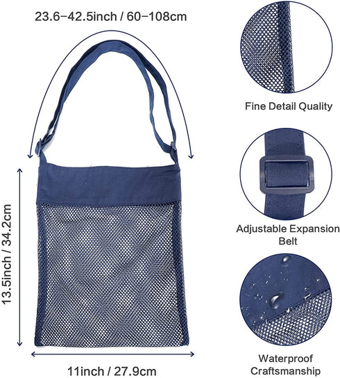 Rimobul Sand Away Beach Treasures Seashell Pocket Mesh Bags - Set of 4(Large)