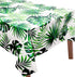 4 Pieces 51.2 x 86.6 Inch Hawaii Palm Leaves Tablecloth Tropical Rectangular Table Cover Disposable Plastic Tropical Leaf Table Cloth Hawaiian Tropical Leaves Tablecloth for Kitchen (Fresh Style)