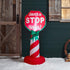 Lights4fun, Inc. 4ft Inflatable Christmas Santa Stop Here Sign Indoor & Outdoor Holiday Decoration with Built-in LED Lights