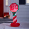 Lights4fun, Inc. 4ft Inflatable Christmas Santa Stop Here Sign Indoor & Outdoor Holiday Decoration with Built-in LED Lights