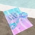 Hexagram Mermaid Hooded Beach Towel,Kids Little Mermaid Tail Poncho Towel for Girls,Quick Dry 30?x50? Pink Bath Towel for Pool Swiming