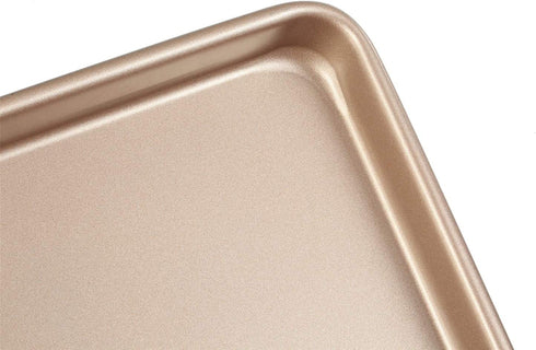11 Inch Baking Sheets Pan Nonstick Set of 2, Walooza Cookie Sheet Replacement Toaster Oven Tray?Deep Size 1 inch Bakeware, Non Toxic & Heavy Duty & Easy Clean