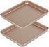 11 Inch Baking Sheets Pan Nonstick Set of 2, Walooza Cookie Sheet Replacement Toaster Oven Tray?Deep Size 1 inch Bakeware, Non Toxic & Heavy Duty & Easy Clean