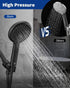 High Pressure Handheld Shower Head VMASSTONE 4-Setting Shower head Kit - Jet Water Mode - with 59" Stainless Hose and Adjustable Mount Excellent Replacement for Bath Showerhead (HM-001 Matte Black)