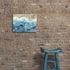 Abstract Picture Canvas Wall Art: Blue & Gold Artwork Painting Print on Canvas Small Size for Walls (16'' x 12'' x 1 Panel)