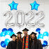 Silver 2022 Balloons Numbers - 40 Inch | Graduation Balloons 2022 with 18 Inch, Star Balloons | Blue and Silver Graduation Decorations | Graduation Party Decorations 2022 | Class of 2022 Decorations