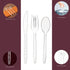 Clear Plastic Cutlery | Heavy Duty & Solid Disposable Silverware Utensils Set | Perfect for Weddings, Buffets, Luncheon & More | 180 Forks, 120 Spoons & 60 Knives Combo Pack | 360 Count