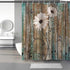 Lnond Floral Shower Curtain, Farmhouse Shower Curtain with 12 Hooks, Seashell Starfish Shower Curtains, Washable Waterproof Fabric Shower Curtain Set for Bathroom (72" x 72")