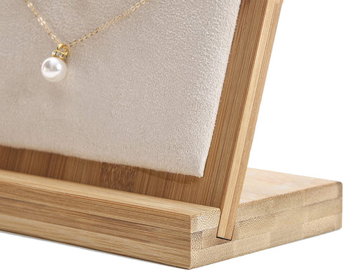 BOCAR Bamboo Jewelry Display Stand Showcase for Pendant Necklace