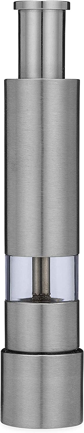 Grind Gourmet Original Pump & Grind Cooking Gadgets, Salt and Pepper Grinder Set or Singles, Buy 1, Buy 2 or More, Solid Stainless, Red or Black.