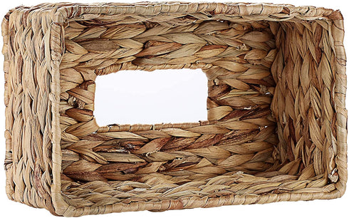 Sumnacon Rectangular Woven Tissue Box Cover - Natural Water Hyacinth Wicker Tissue Box Holder, Decorative Napkin Paper Holder for Bedroom Bathroom Home Office Store Decor