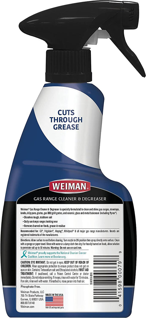 Weiman Gas Range Cleaner and Degreaser - 12 Ounce - Packaging May Vary