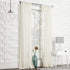 No. 918 Tayla Crushed Texture Semi-Sheer Rod Pocket Curtain Panel, 50" x 120", Cream Off-White