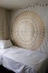THE ART BOX Wall Tapestry for Bedroom Aesthetic Tapestry Hippie Boho Tapestry Indie Tapestry Bohemian Mandala Tapestry Cool Spiritual Trippy Tapestry Wall Hanging Gold Tapestry