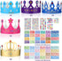Paper Crowns Princess Prince Crown Gem Stickers Jewels Stickers Number Letter Stickers for Boys Girls Adults DIY Birthday Party Crown Hats Decoration Favor Supplies (38 Pieces)