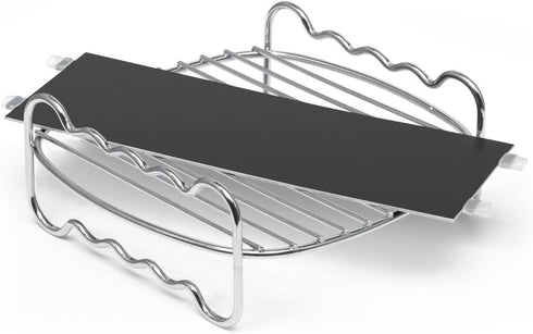 Philips Kitchen Appliances Party Accessory Kit with Double Layer Rack and Basket divider, Philips Airfryer XXL models, Silver