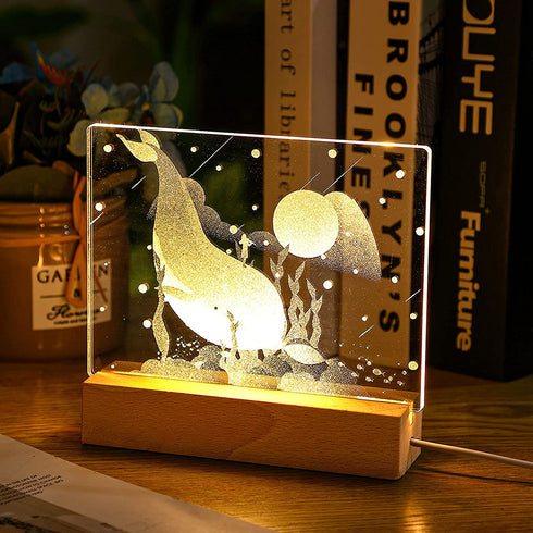 Mudder 2 Pieces 6 Inch Wooden Light Display Stand Led Base Art Lights Display Pedestal Crystal Wood Lighted Base Stand for 3D Laser Glass Resin Birthday Valentine Day, Commencement Ceremonies