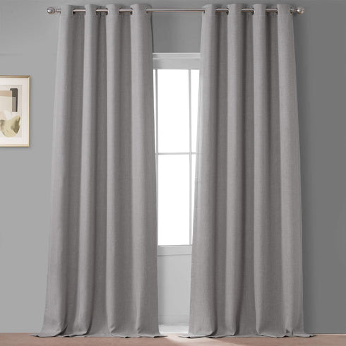 HPD Half Price Drapes Grommet Faux Linen Room Darkening Curtain (1 Panel) 50 X 120, BOCH-LN1857-120-GR, Oatmeal