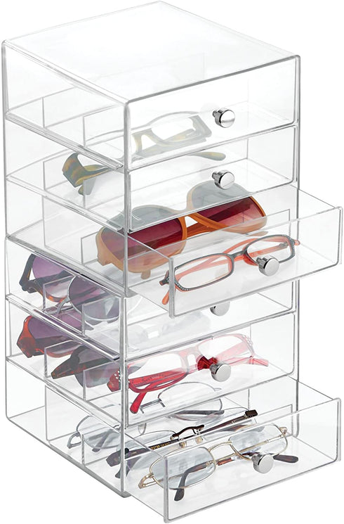 iDesign 3 Plastic Vanity, Compact Storage Organization Drawers Set for Cosmetics, Glasses, Dental Supplies, Hair Care, Bathroom, Dorm, Desk, Countertop, Office, 7" x 6.5" x 6.5"