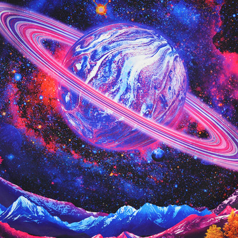 Galaxy Tapestry Trippy Planet Tapestry Psychedelic Mountain Wall Tapestry Space Tapestry Starry Sky Tapestry Forest Tree Tapestry Wall Hanging for Home Decor(78.7"x59.1")