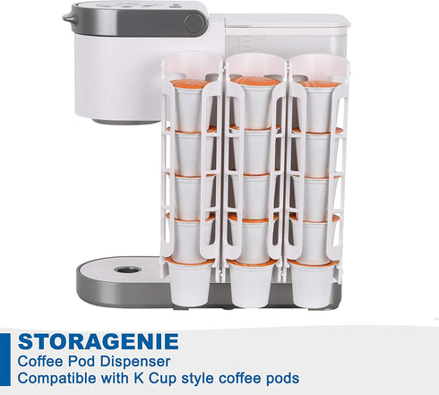 STORAGENIE K Cup Holder for Keurig K-cup,Coffee pod Storage, Side Mount | Wall Mount, Perfect for Small Counters (3 Pack| For 15 K-Cups, White)