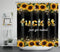 LB Rustic Sunflower Fuck It Get Naked Shower Curtain Decor, Modern Farmhouse Yellow Floral Funny Quotes Shower Curtains 72X72 inch Polyester Fabric Bathroom Decoration Bath Curtains Hooks Included
