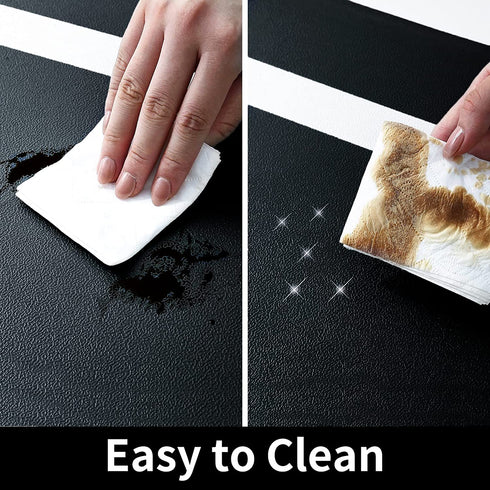 Finchitty Kitchen Mat, Cushioned Anti Fatigue Mat for Kitchen Floor, 17.3"x28", Anti Skid Waterproof Kitchen Rug, Heavy Duty PVC Ergonomic Comfort Mat for Kitchen, Sink, Office and Laundry, Black