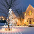 Yostyle Waterfall Christmas Decorations Star Lights String, 317 LED Outdoor Christmas Tree Lights with Topper Star, 8 Modes Decorative Water Flow Lights for Yard Party Holiday Decor (Cool White)
