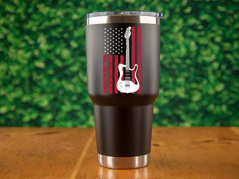 Music Gifts | Stainless Steel Tumbler/Mug with Lid 2 Straws Coffee Cold Drinks | Cup for Teacher Appreciation | Birthday Dad Acoustic Band Bass Guitar Lover Musician boyfriend by JENVIO (30 Ounce)