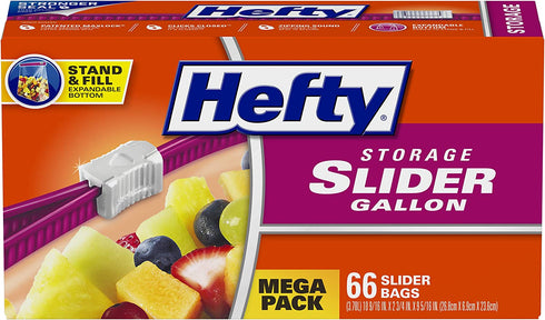 Hefty Slider Storage Bags, Gallon Size, 66 Count