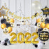 ORDA New Years Eve Party Supplies 2022, 47PCS Happy New Year Decorations Including Gold-Glitter Happy New Year Banner, 2022 Gold Foil Number Balloons, Black and Gold Confetti Balloons, Star Balloons, 4D Balloons