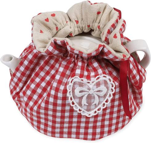 CEMGYIUK Tea Cosy,Creative Kitchen Tea Pot Dust Cover,Teapot Cozy Breakfast Warmer,Tea Pot Cover Insulation and Keep Warm,Tea Kettle Quilt for Home Kitchen Table Hotel Tea Party Restaurant (Red)