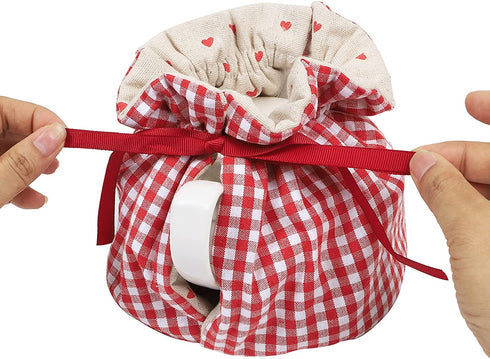 CEMGYIUK Tea Cosy,Creative Kitchen Tea Pot Dust Cover,Teapot Cozy Breakfast Warmer,Tea Pot Cover Insulation and Keep Warm,Tea Kettle Quilt for Home Kitchen Table Hotel Tea Party Restaurant (Red)