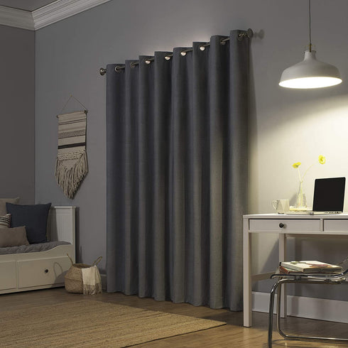 Sun Zero Columbia Thermal Insulated 100% Blackout Grommet Curtain Single Panel, 50" x 95", Gray