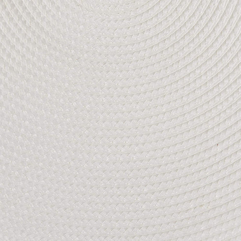 DII Classic Woven Tabletop Collection, Indoor/Outdoor Placemat Set, Round, 15" Diameter, White, 6 Piece