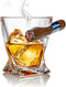 Whiskey Cigar Glass - Old Fashioned Whiskey Tumbler Glass With Side Mounted Cigar Holder - Scotch, Bourbon, Liquor - Christmas Gift - Dad, Grandpa, Husband