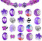 sjavocado 50pcs Assorted European Large Hole Beads ,Resin Glass Imitation Metal Spacer Charms Bead for DIY Crafts Bracelets Necklaces Jewelry Making (Purple)