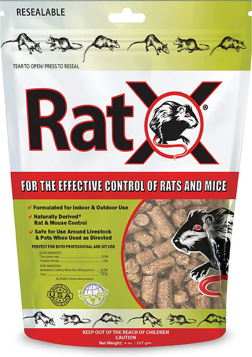 EcoClear Products 620100-6D RatX All-Natural Non-Toxic Humane Rat and Mouse Rodenticide Pellets, 8 oz. Bag
